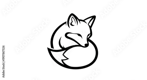 Stylized fox silhouette on white background