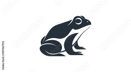 Stylized frog icon on white background