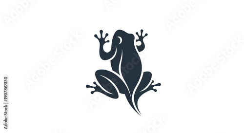 Stylized frog silhouette on white