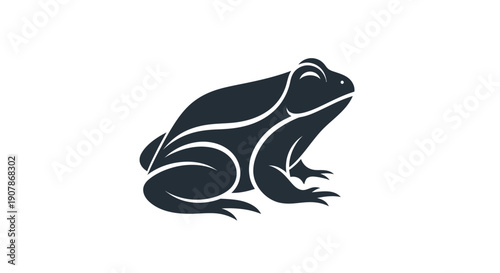 Stylized frog silhouette on white
