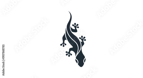 Stylized lizard illustration on white background