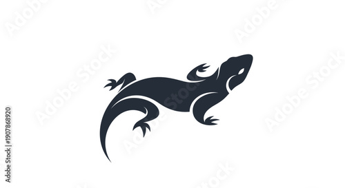 Stylized lizard silhouette on white