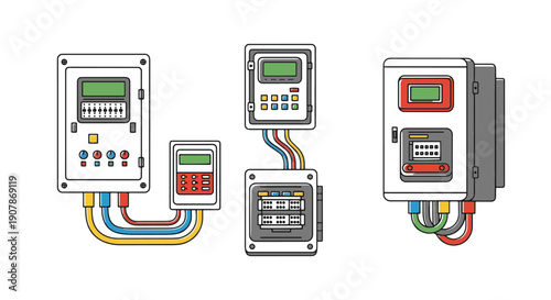 Electrical Panel creative color filled design