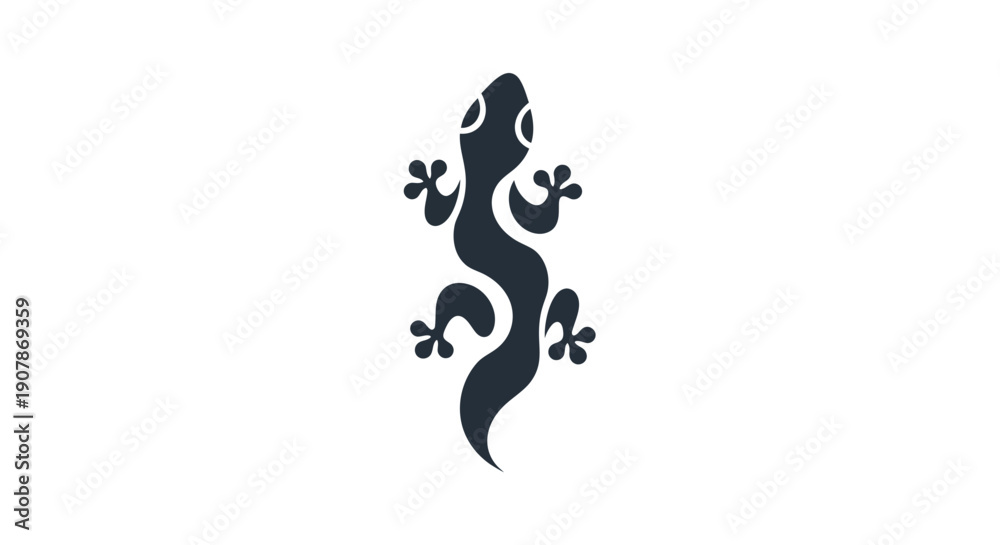 Fototapeta premium Stylized lizard silhouette on white background