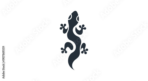 Stylized lizard silhouette on white background