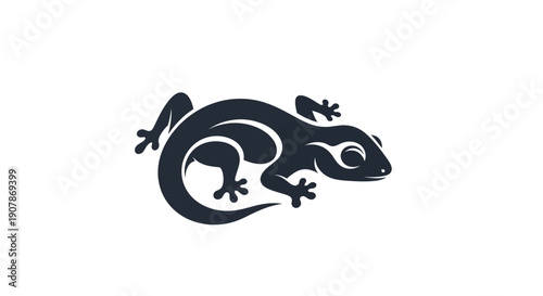 Stylized lizard silhouette on white