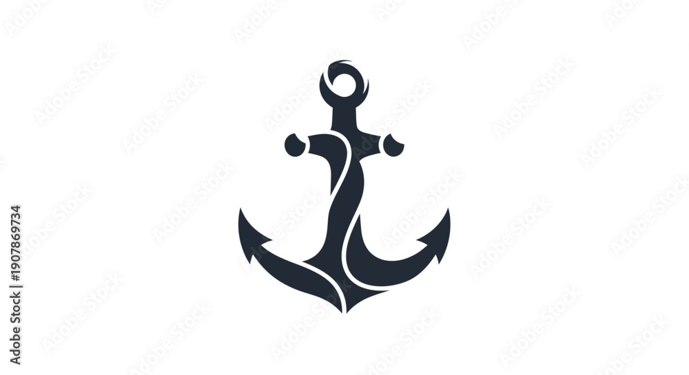 Fototapeta premium Stylized nautical anchor symbol design