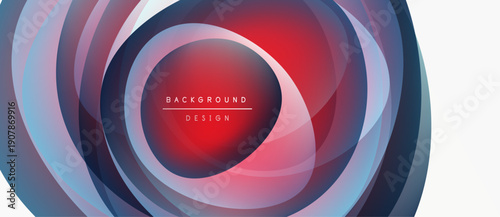 Abstract layered circles, vibrant colors, red center. Modern design element, suitable for backgrounds, presentations. Clean, minimalist aesthetic.