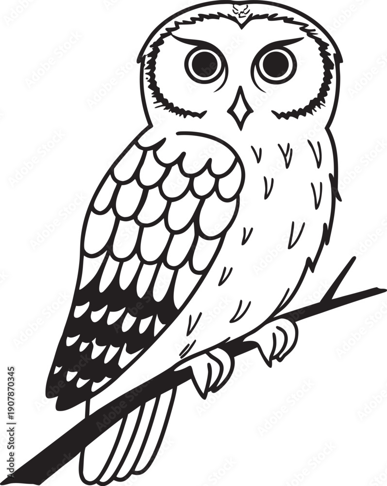 Fototapeta premium owl sitting on branch