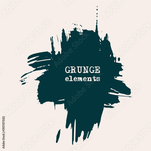 Abstract ink brush banners with grunge effect. Japanese style. Vector illustration