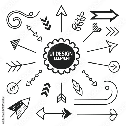 Hand Drawn Arrow UI Design Elements Collection