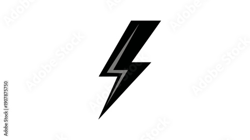 Free Download A simple, black lightning bolt with gray outline on a white background - GFXLoad