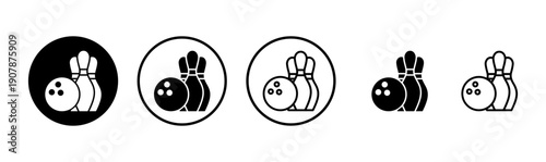 Bowling icon logo design. bowling ball and pin sign and symbol.