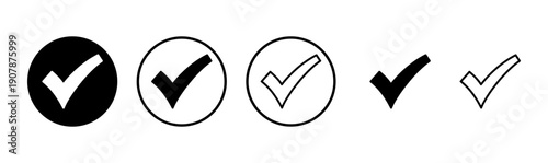 Check mark icon logo design. Tick mark sign and symbol