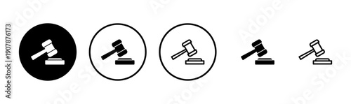 Gavel icon logo design. judge gavel sign and symbol. law icon. auction hammer