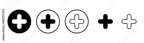Plus icon logo design. Add plus sign and symbol