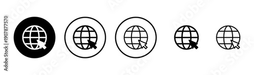 Web icon logo design. go to web sign and symbol. web click icon. Global search icon