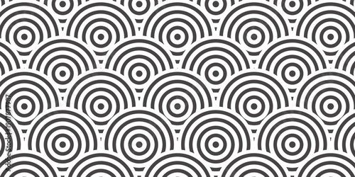 Seamless japanese style concentric circles pattern. vector Eps 10