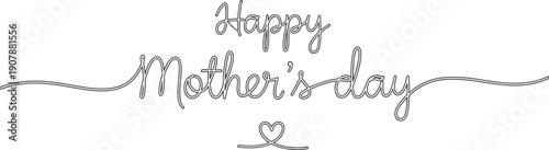 Happy mother's day wishes with a simple rose illustration