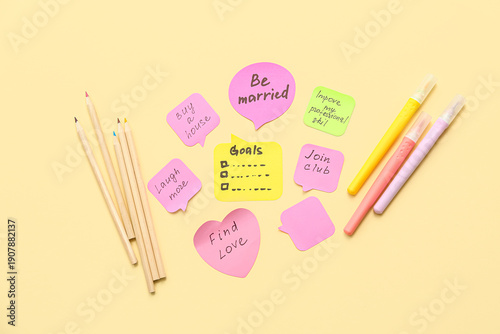 Sticky notes with to do pla...