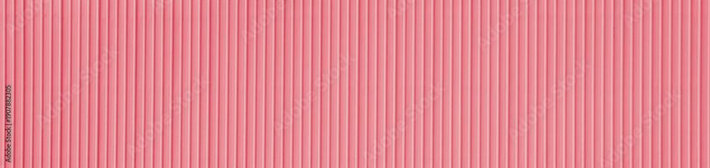 Obraz premium Metal roof pink corrugated iron sheet aluminium steel background wall panel tile construction siding building line pattern texture seamless architecture plate frame container floor backdrop