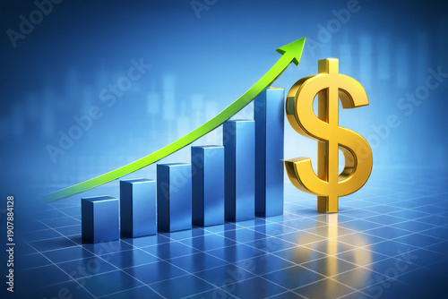 business graph with dollar sign