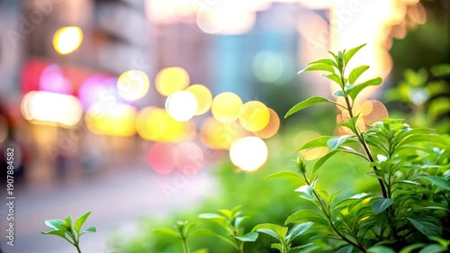 Wallpaper Mural 植物と街並みのぼかし背景 Torontodigital.ca