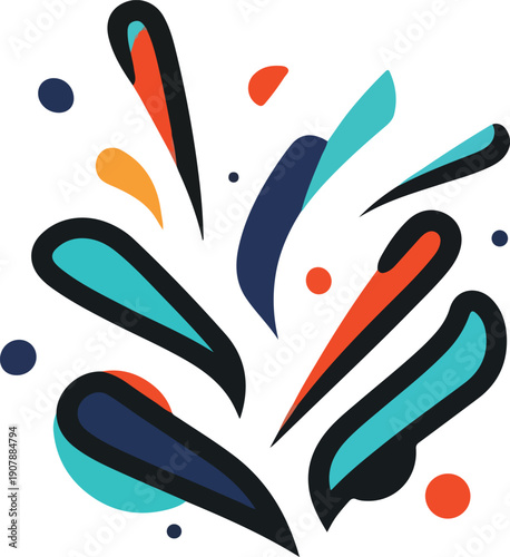Abstract colorful organic shapes vector illustration isolated on white background