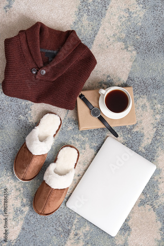 Jumper, slippers, modern la...