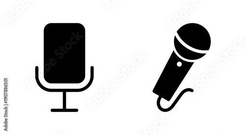 Microphone icon symbol for apps and websites. karaoke sign and symbol