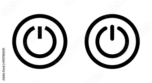 Power icon symbol for apps and websites. Power Switch sign and symbol. Electric power