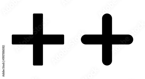 Plus icon symbol for apps and websites. Add plus sign and symbol