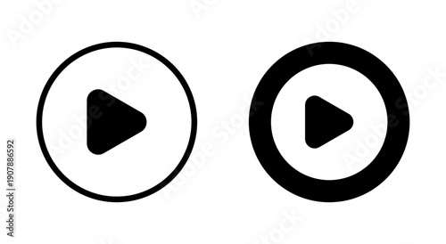 Play icon symbol for apps and websites. Play button sign and symbol
