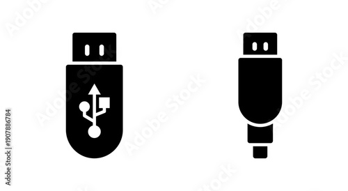 Usb icon symbol for apps and websites. usb charging. Flash disk sign and symbol. flash drive sign.