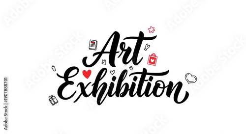 Art exhibition typography design on white
