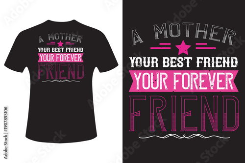 Vector t shirt design with friendship quote and neon colors best friend forever gift ideas