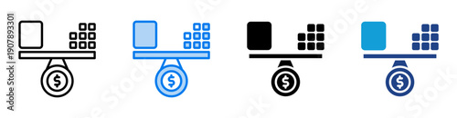 Balance icon set multiple style collection