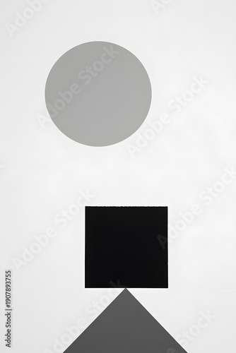 Geometric shapes including a circle, square, and triangle isolated on a white background