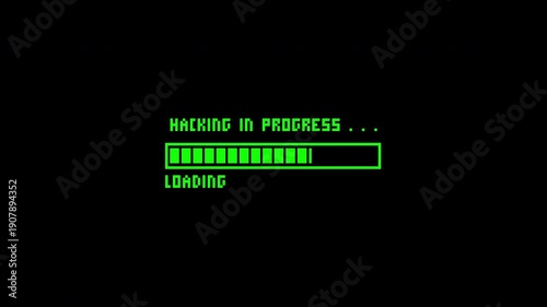 Hacking in progress suits cybersecurity concepts, technology blogs, hackerrelated content, or illustrations for cybercrime investigations.