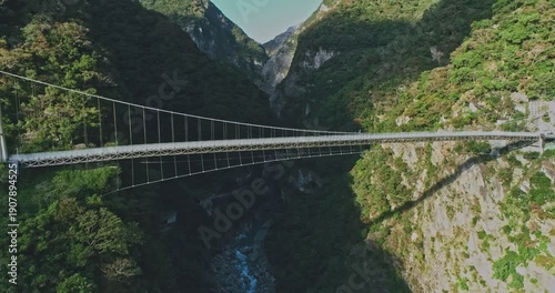 Wallpaper Mural Beautiful Autumn landscape of Mountain-Moon Bridge in Taroko gorge national park, Taiwan Torontodigital.ca