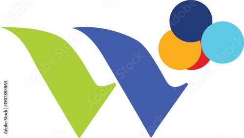 Modern Geometric Colorful Shape Vector logo with Center Abstract art, creative Symmetric Design.