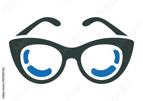Vector illustration of a pair of glasses with smiling eyes looking happy and cheerful