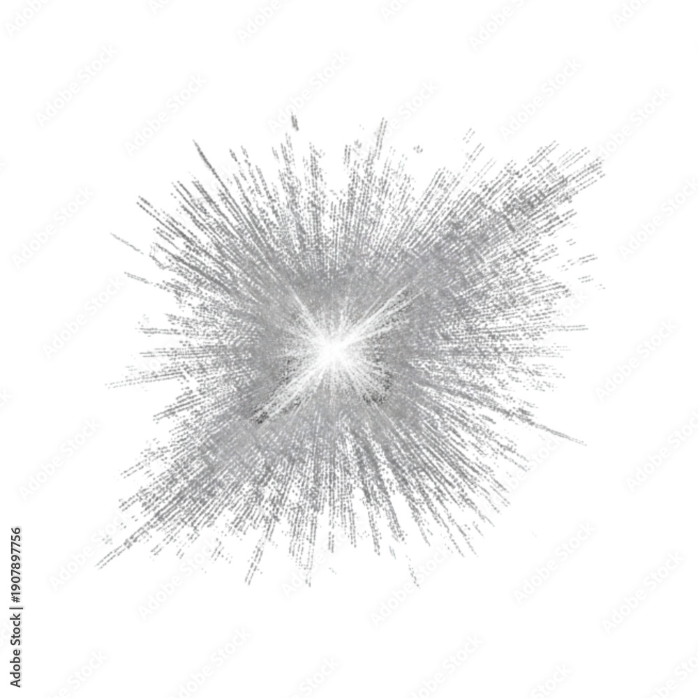 Fototapeta premium A vector graphic illustration of a stylized explosion or burst of energy in gray tones