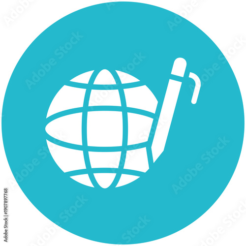 Globe and Pen Icon