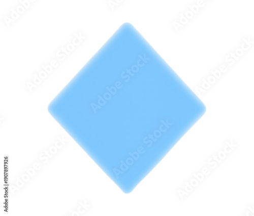 A light blue diamond shape on a white background, representing a simple geometric icon or design element.