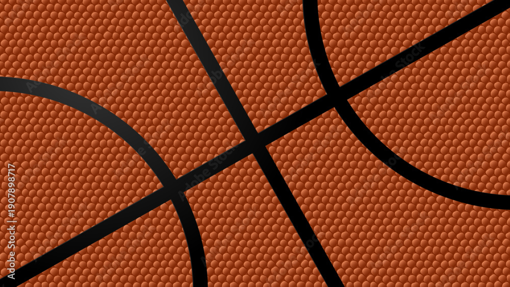 Fototapeta premium Macro Basketball Leather Grain Texture. Orange Rubber Pebbles with Classic Bumps Pattern. Sports Energy Background for Posters, Banners, and Digital Design.