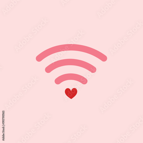 Cute hand drawn wofo love on pink background. Vector illudtration.