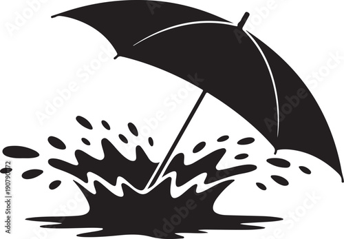 Umbrella Rain Silhouette Vector