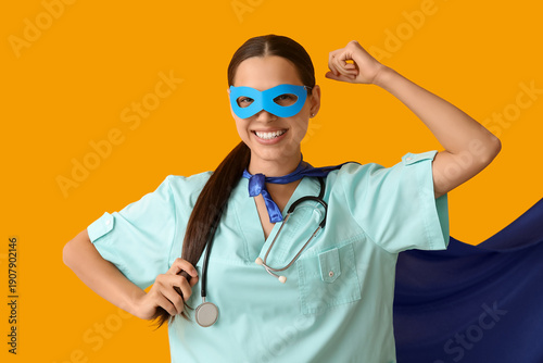 Beautiful female doctor in ...