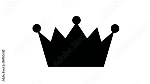 A black, stylized crown illustration against a plain white backdrop. Simple, elegant design
